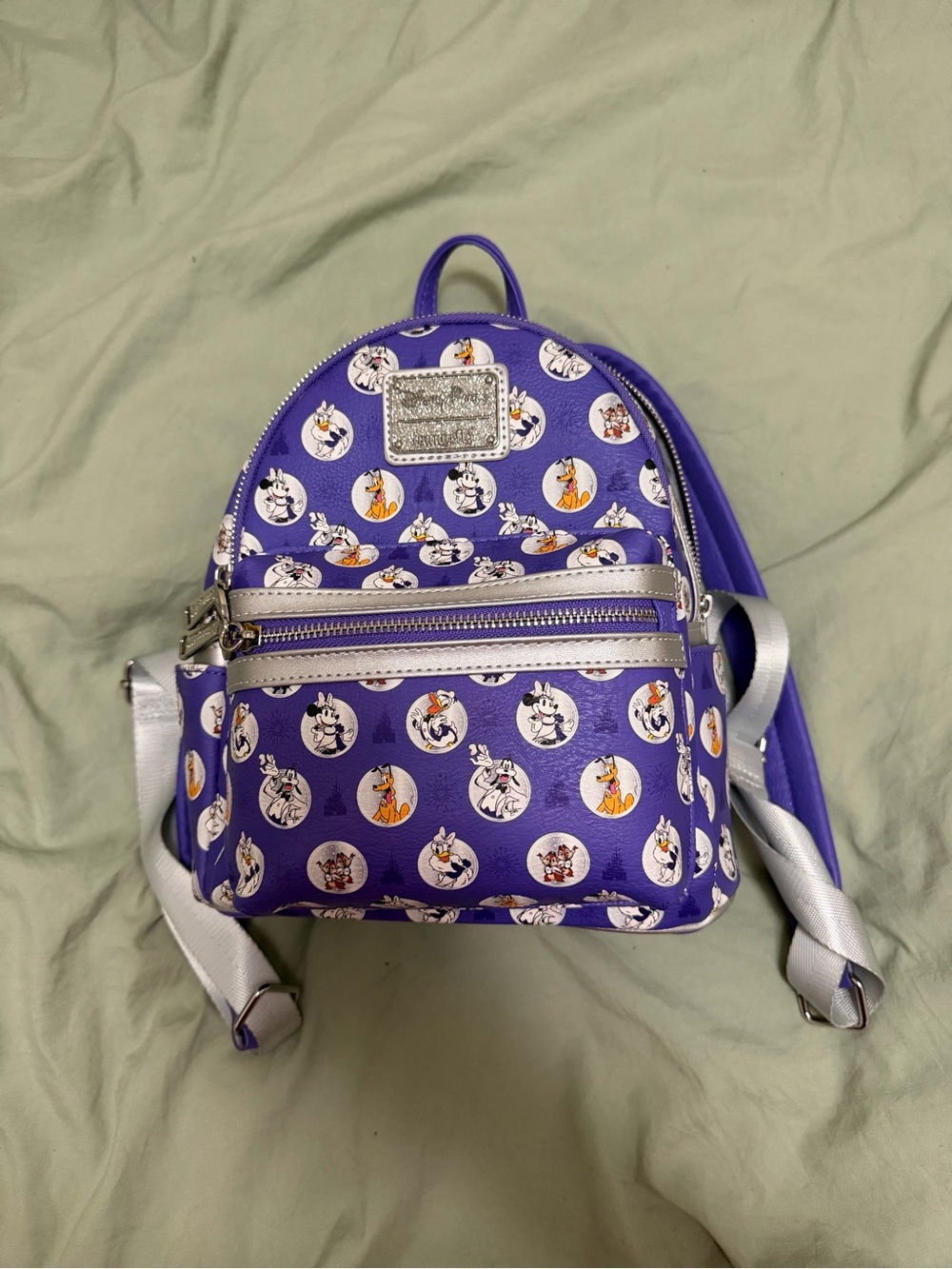 Loungefly Purple Disney Mini Backpack with Silver Accents
